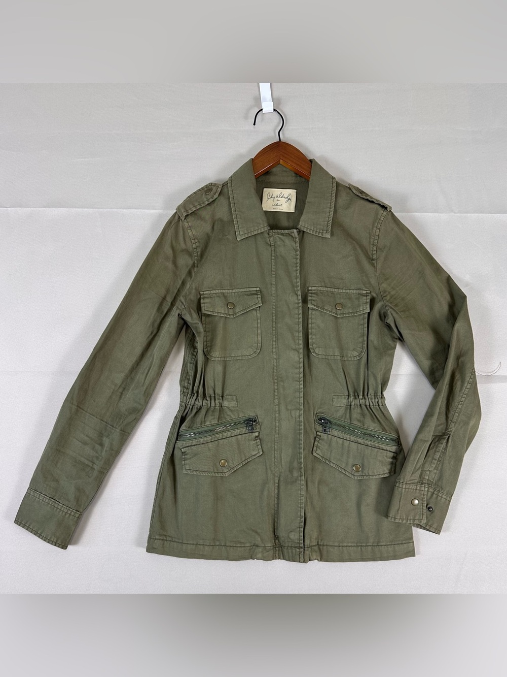Velvet Graham Spencer Olive Green Utility Military Jacket Small Lily Aldridge